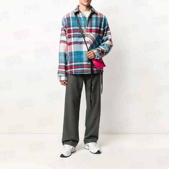 Half zip plaid long-sleeved shirt - Picture 2 of 9